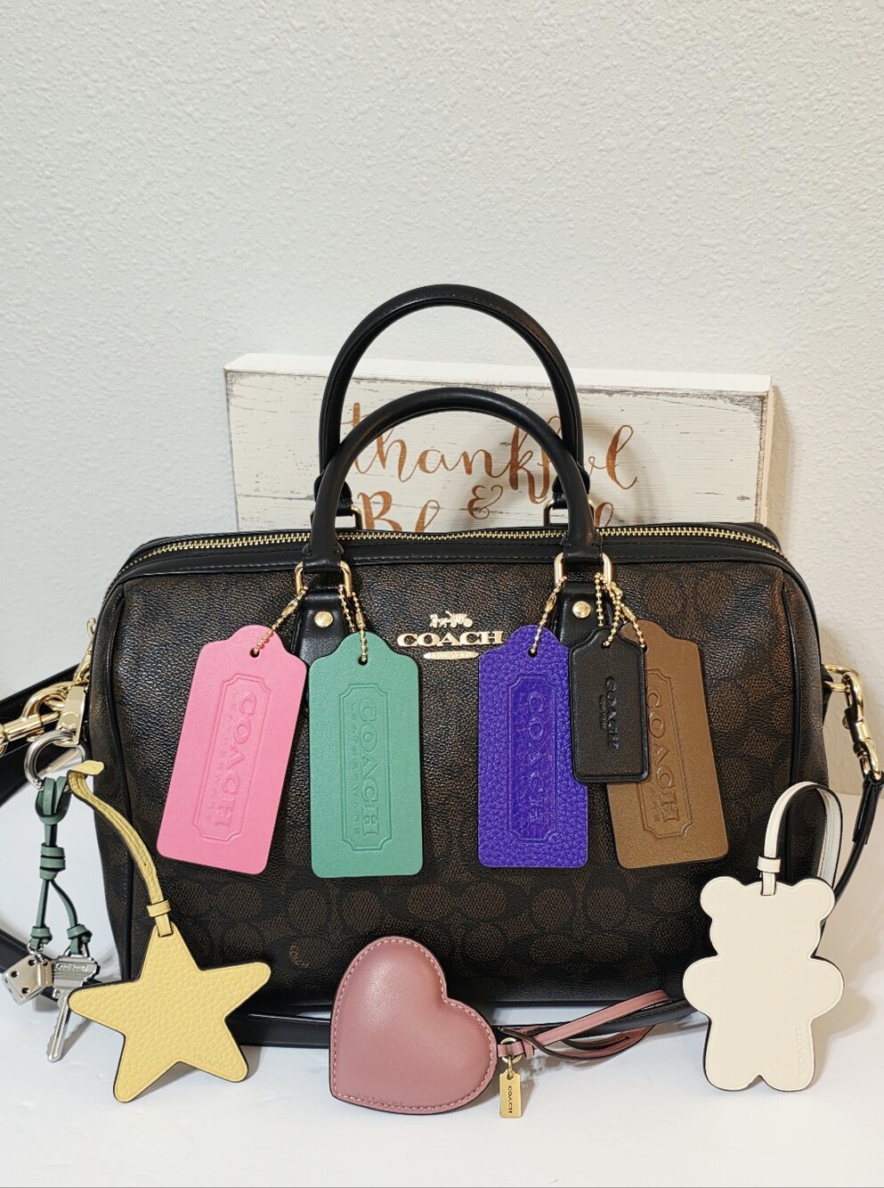 Coach Charms Each Sold Separately! XL Hangtag Bear STAR Key (Bag Not Included)
